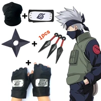 set anime naruto kakashi headband mask kunai gloves ninja cosplay accessories uchiha mittens action figure prop stuff kids toy