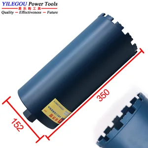 Сверло алмазное с водой, 152x350 мм, диаметр: 152 мм, Длина: 350 мм. Алмазное корончатое долото для стен, бетона, мостового сверления