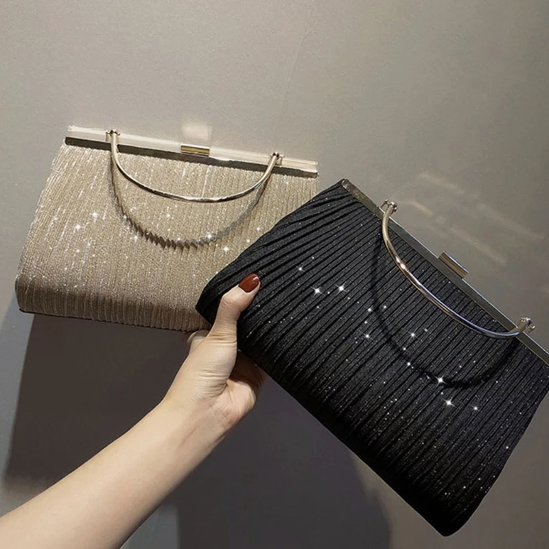 Вечерняя сумочка для ужина блестящий клатч с блестками блестящая сумка через