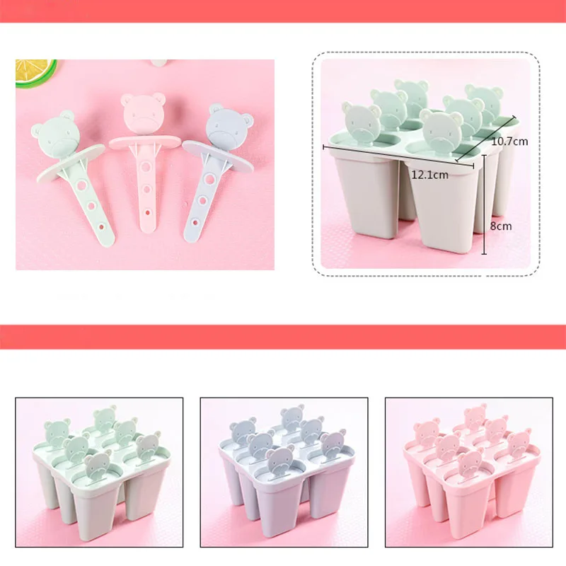 1 Набор 6 ячеек летний DIY пластиковый лоток для мороженого форма леденец мороженое