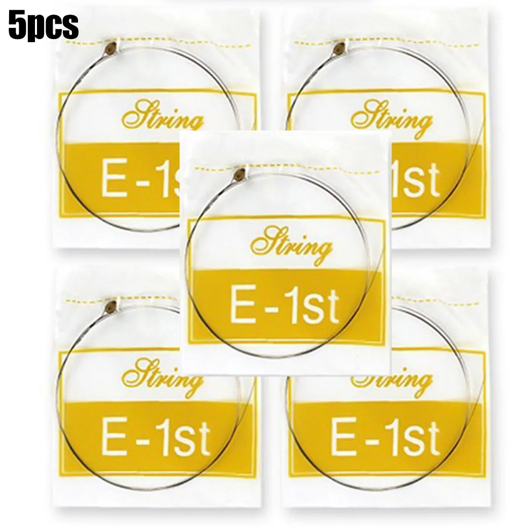 

5 Pcs Single Guitar Strings Acoustic Folk Guitars Top 1st E Plain Steel Gauges 012 Replacement Musical Instrument Accessory