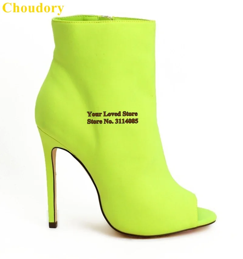 Choudory/пурпурный ярко желтого цвета ботильоны высокий тонкий каблук открытый