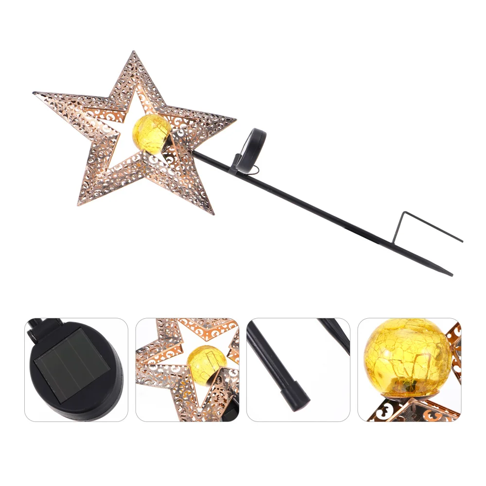 

1pc Outdoor Solar Lamp Hollow-out Star Solar Lamp Garden Inserting Lamp Ornament