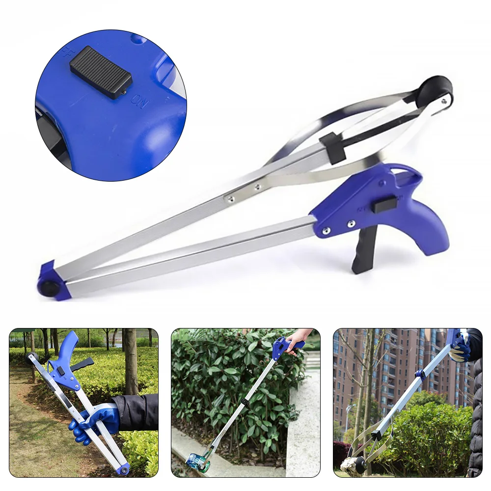 

Foldable Tube Garbage Clamp Picking Tool Aluminum Alloy Durable Grabber Grab Claw Clamp Kitchen Household Garden Hotel Tool