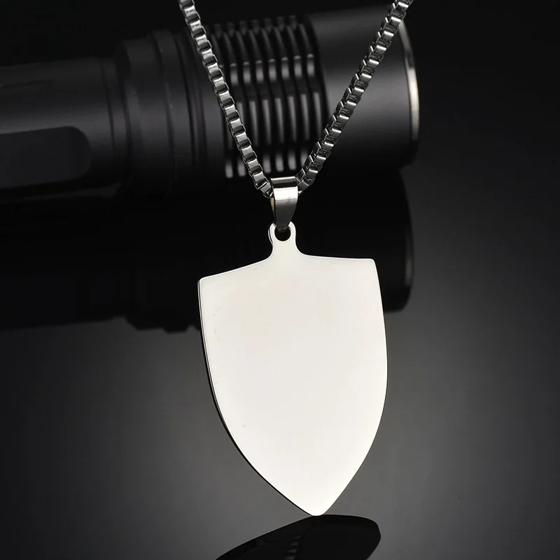 

Hot Selling Mens Stainless Steel Shield Army Necklace Custom Dogtag Necklace Engraving For Man Gift