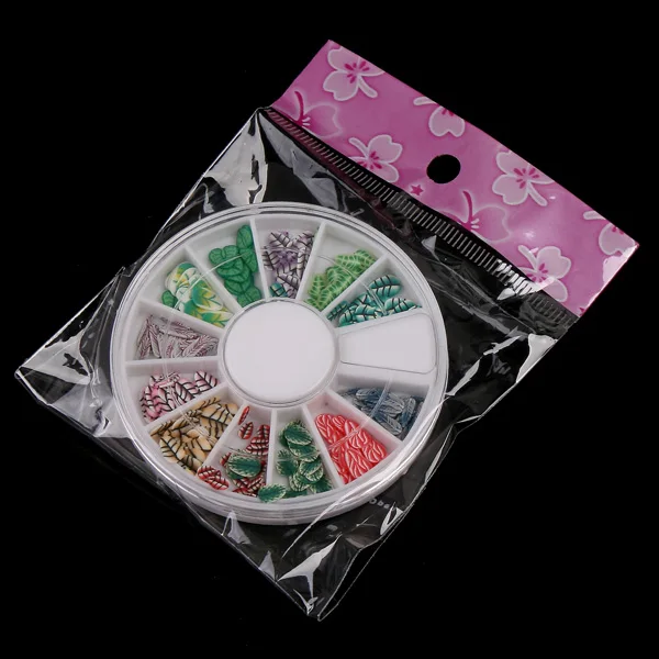 120 шт./компл. Типсы для ногтевого дизайна 3D ломтики лист полимерная глина