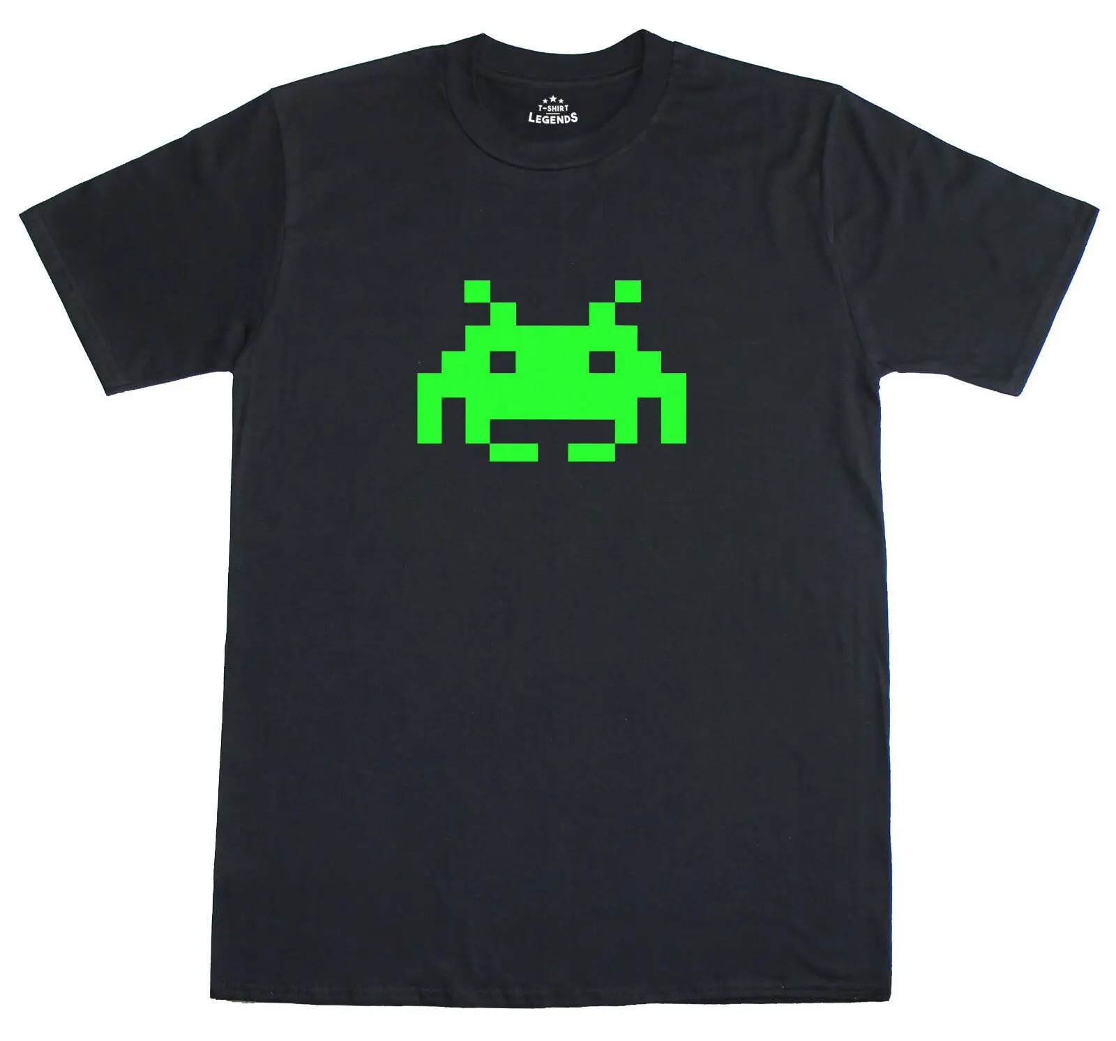 Мужская футболка классического кроя с надписью Space Invader светящаяся в темноте