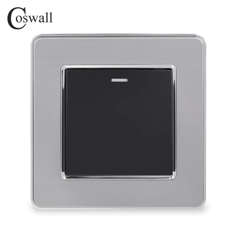 Black Coswall 1 комплект 1 способ роскошный светильник Переключатель ВКЛ/ВЫКЛ настенный выключатель прерыватель панель из нержавеющей стали AC 110~ 250 В - Цвет: Black