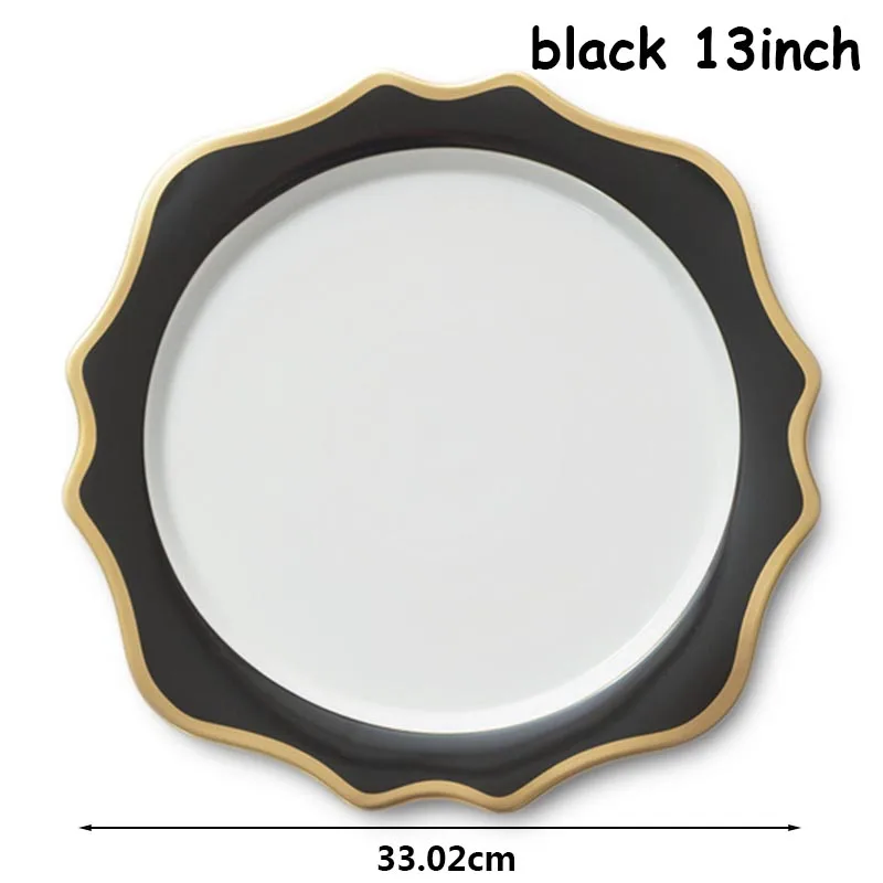 Black-13 Набор керамических тарелок Подсолнух, поднос для еды, скандинавские столовые приборы, тарелка для десерта, хлеба, свадебный подарок, Сервировочные блюда для тортов, тарелка 1 шт - Цвет: Black-13