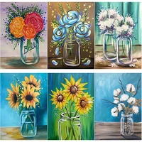 new diy 5d diamond embroidery lily diamond painting vase cross stitch full square round drill mosaic manual home decor art gift