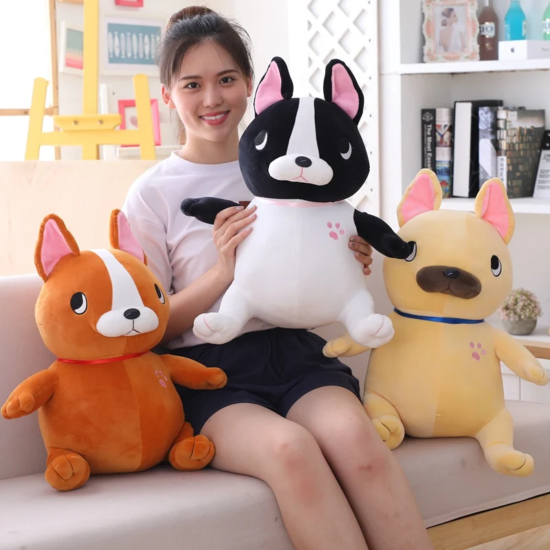 Новинка милая плюшевая игрушка 35 65 см с имитацией французского бульдога Мягкая