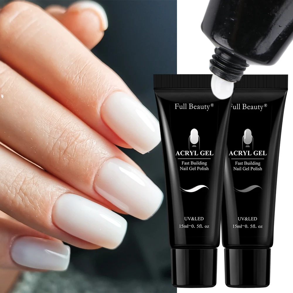 Акригель для наращивания ногтей 15 мл нюдовый розовый быстрого французский