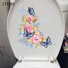 ZTTZDY 23 см  25,6 см, Изысканый цветок иллюстрации домашний Настенный декор розовый чехол с изображением синей бабочки для туалета T2-0889