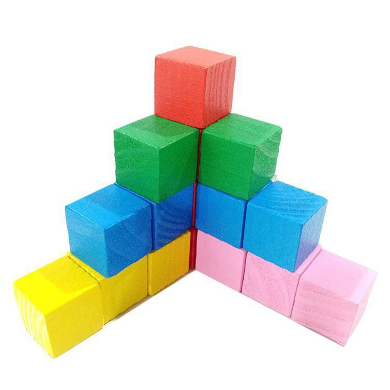 2 см красочные деревянные кубики Веселые блоки мастерство стек взрослые игрушки