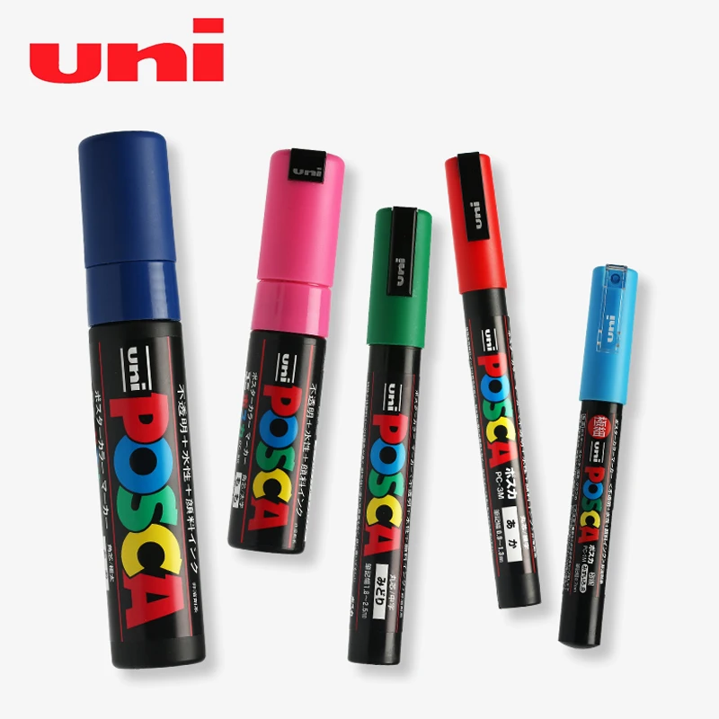 UNI POSCA Series PC 1M / 3M 5M POP постер маркер для офиса ручная роспись|Фломастеры| |
