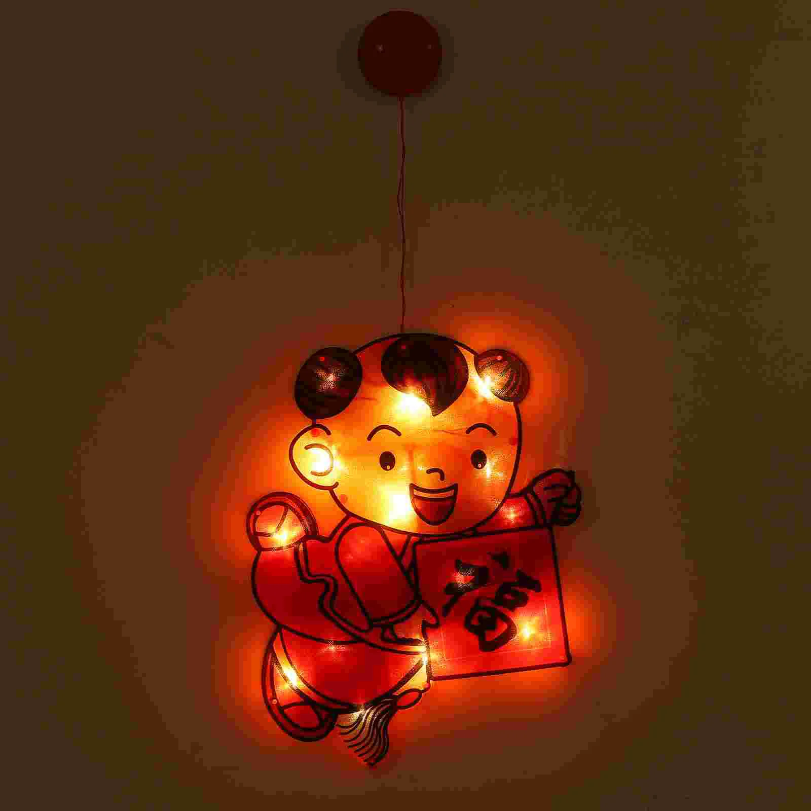 

1Pc New Year Door Hanging Decor Chinese Theme Light Pendant Scene Layout Prop