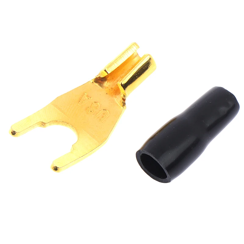 

4PCS Gold Plated Tuning Fork Banana Y Spade Plug Speaker Terminals Connectors