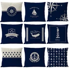 Средиземноморская домашняя декоративная подушка морская синяя Морская ракушка искусственная наволочка для подушки льняная Подушка Чехол для дивана наволочка для подушки