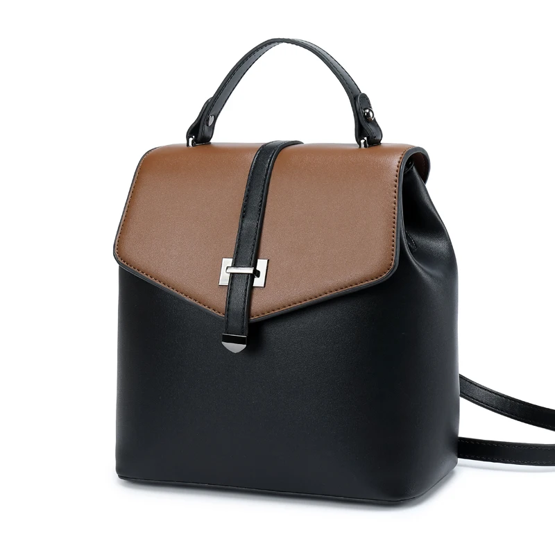 

New Fashion Leisure Cowhide Women Bag European And American Style Contrast Color Hand Bill Of Lading Shoulder Cross-Body Bag