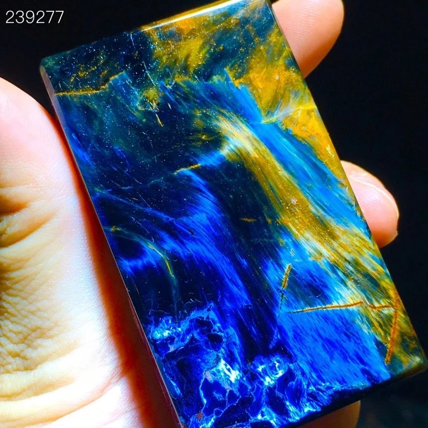 

Genuine Natural Blue Yellow Pietersite Rectangle Pendant Cat Eye Women Men 65.6/38.3/12mm Necklace Jewelry Genuine AAAAAA