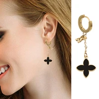four leaf clover dangle earring for women hypoallergenic goldsilver color stainless steel jewelry gift