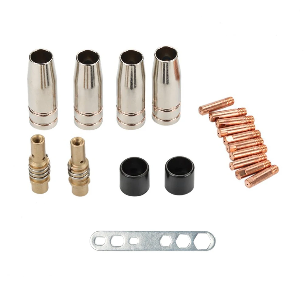 

19Pcs Nozzle Contact Tips Holder for Mig Welder Torch Contact Semi-Automatic Welding Tool Accessory for 15AK MIG Welding Torch