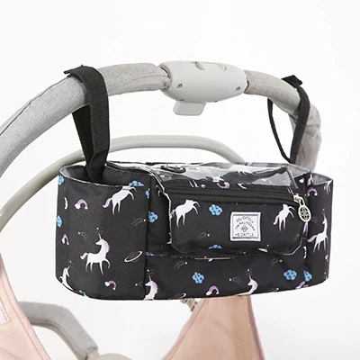 Black unicorn TF329 Органайзер для детских колясок, сумка для подгузников, детская коляска с единорогом, бутылочки для хранения, Портативная сумка для подгузников, сумка для пеленания, аксессуары для колясок - Цвет: Black unicorn TF329