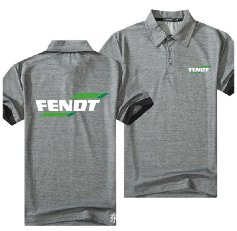 

NEW Fendt short Sleeve Polos Shirt men Turn-over Collar fashion casual Slim Breathable Solid Color Business men shirt