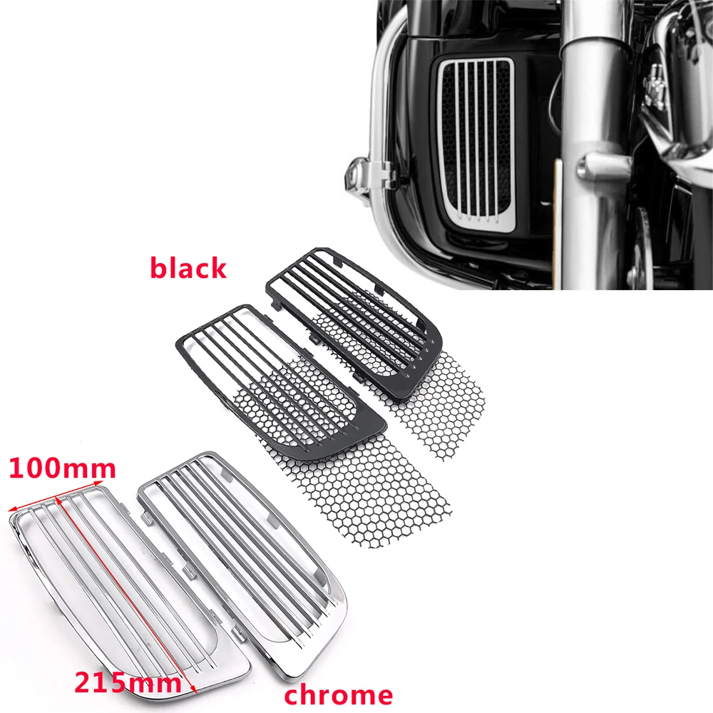 

Radiator For Harley Davidson Touring Street Glide Road King With 2014-2019 Twin Cooled Radiator Grills Screens 1Pair
