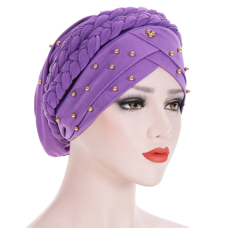 Новый Роскошный бисера жемчужные тюрбан длинная Косынка от Тюрбан Хиджаб для