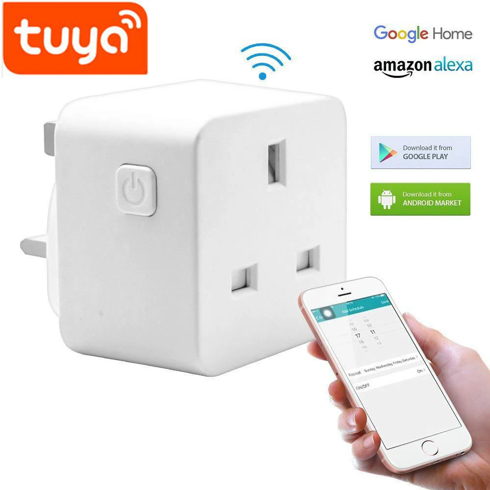

Tuya WI-FI умная розетка граффити Мобильный телефон управления небольшой разъем дистанционный пульт Alexa умный дом Британский стандарт розетки
