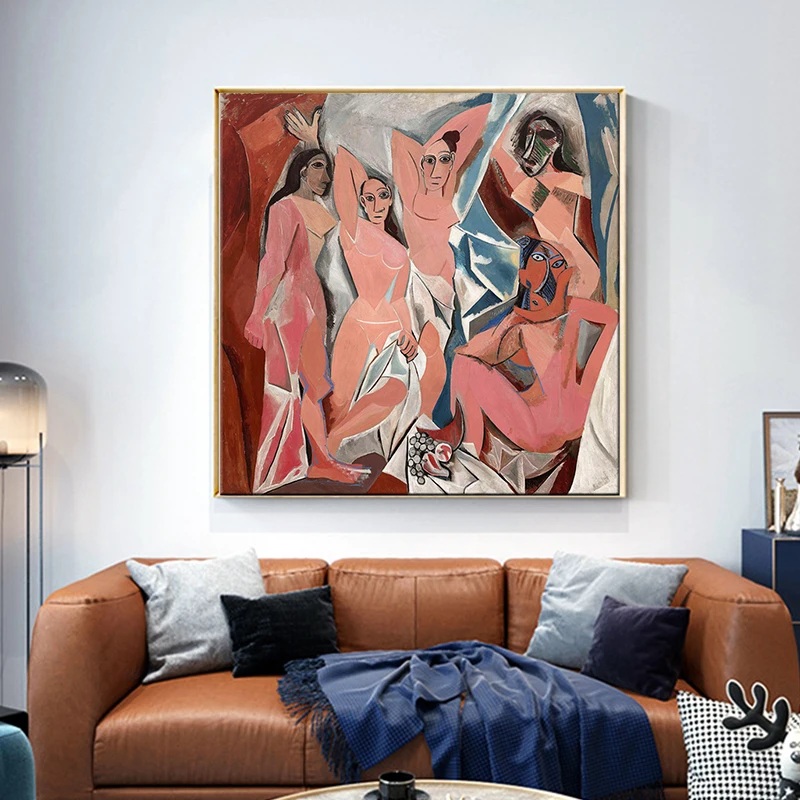 

Famous Artwork Reproductions Picasso Les Demoiselles Avignon Canvas Paintings Art Posters and Prints Wall Art Picture Home Decor