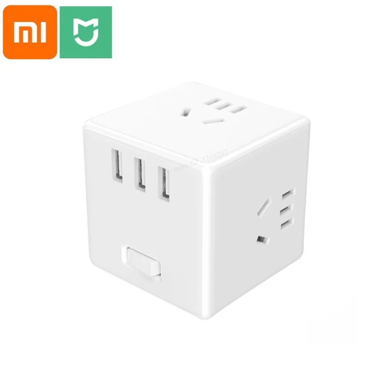 

Оригинальное зарядное устройство Xiaomi Mijia 2 в 1, адаптер для удлинителя питания с 6 портами, преобразователь для розетки, компактная розетка, р...
