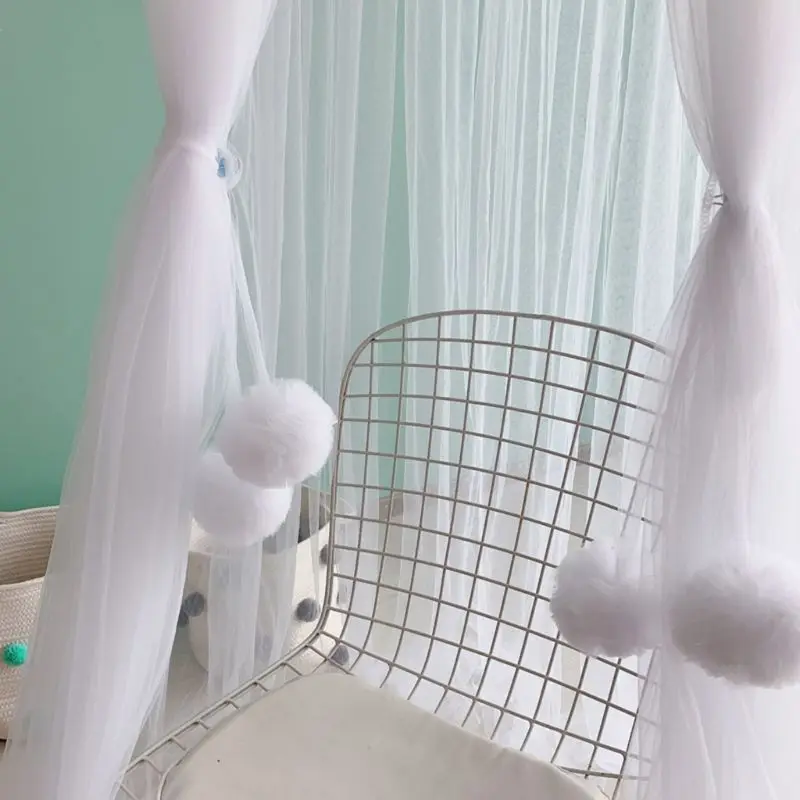 

Baby Bed Mosquito Mesh Kids Bedding Round Dome Hanging Bedcover Canopy Curtain U90B