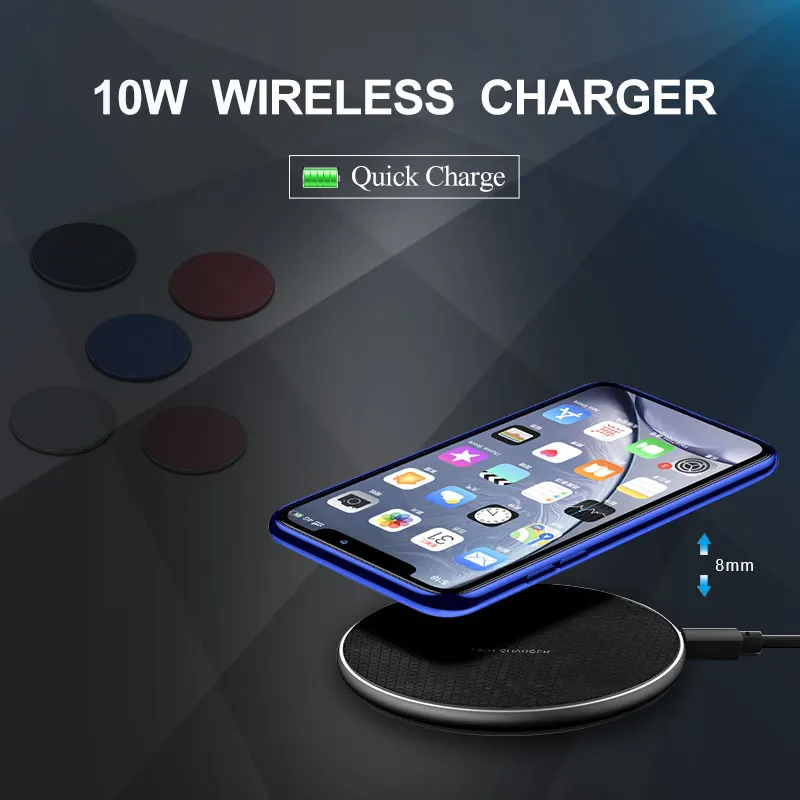 Ультратонкое беспроводное быстрое зарядное устройство Qi 10 Вт Индукционное