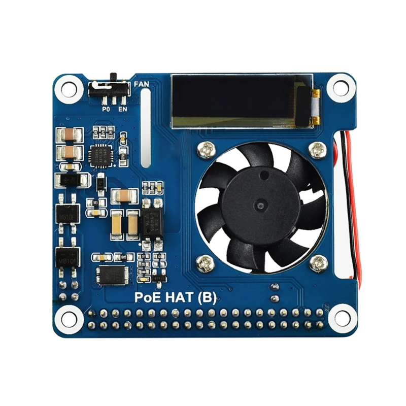 

New Raspberry Pi 4B/3B + POE Power over Ethernet Expansion Board Cooling Module Onboard Fan OLED Network Standard