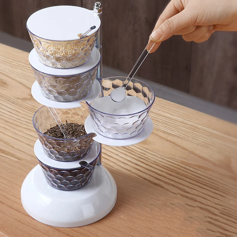 5 слоев вращающаяся коробка для специй баночек со пряностей контейнер хранения