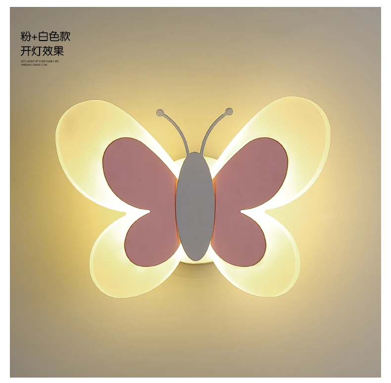 Светодиодная лампа в виде бабочки для принцессы зеркальные Акриловые Настенные