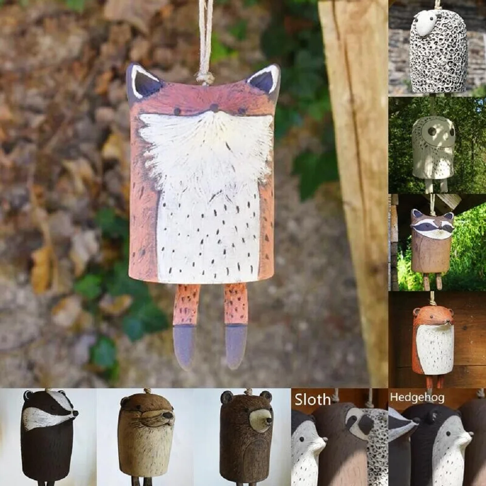 

Beautiful Rustic Animal Wind Chimes, Boho Handmade Garden Decor Gift