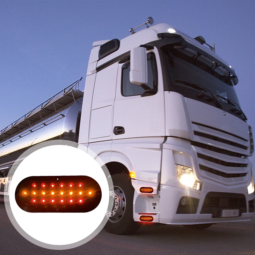 

20 LED Trailer Truck Stop Turn Tail Brake Lights Sealed Mount Side Marker Light Lamp Red Yellow Light Color Trailer Tail Lights