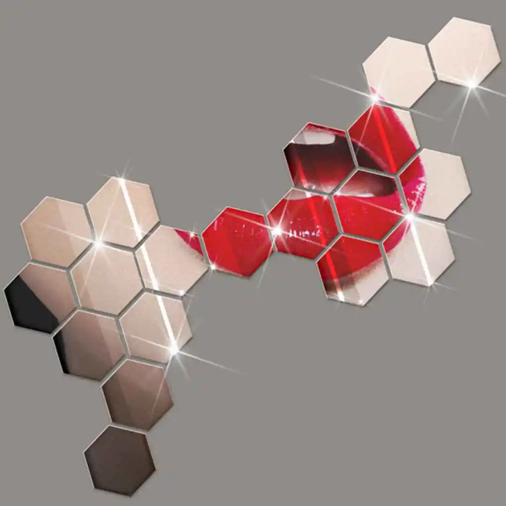 

12pcs/set Bathroom Mirror Stickers Self-adhesive Effect Tile Removable Wall Stickers Home Decor Art DIY Rooms 3D Decor NEW