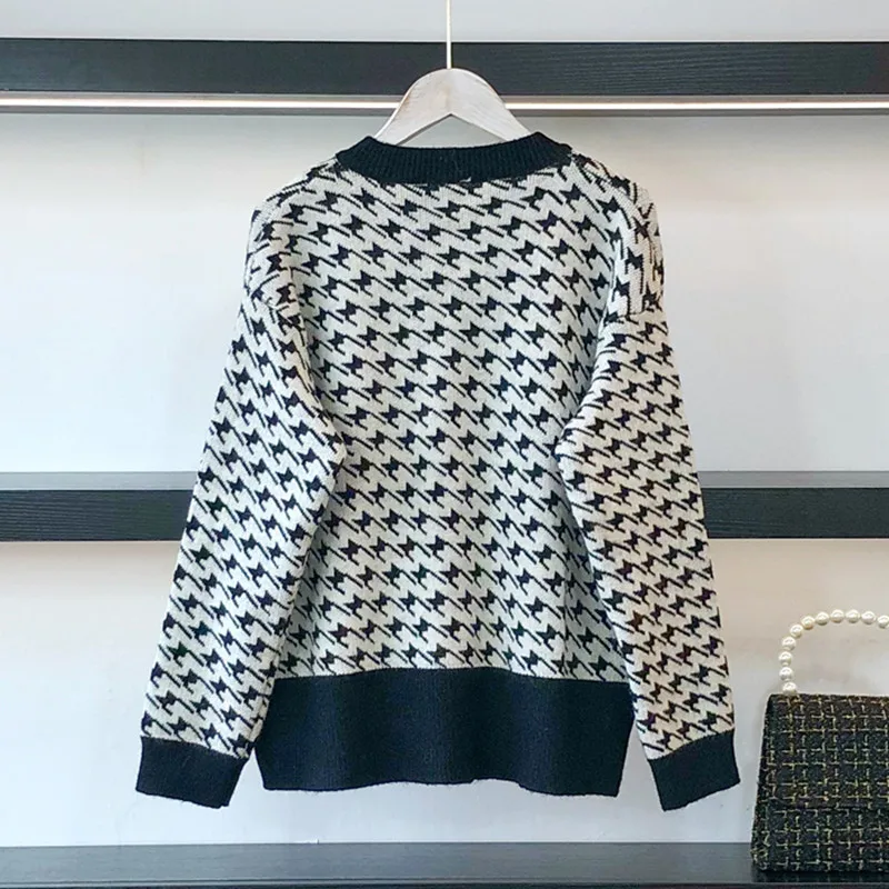 Женский клетчатый свитер MUMUZI короткий кардиган в Корейском стиле Свободный