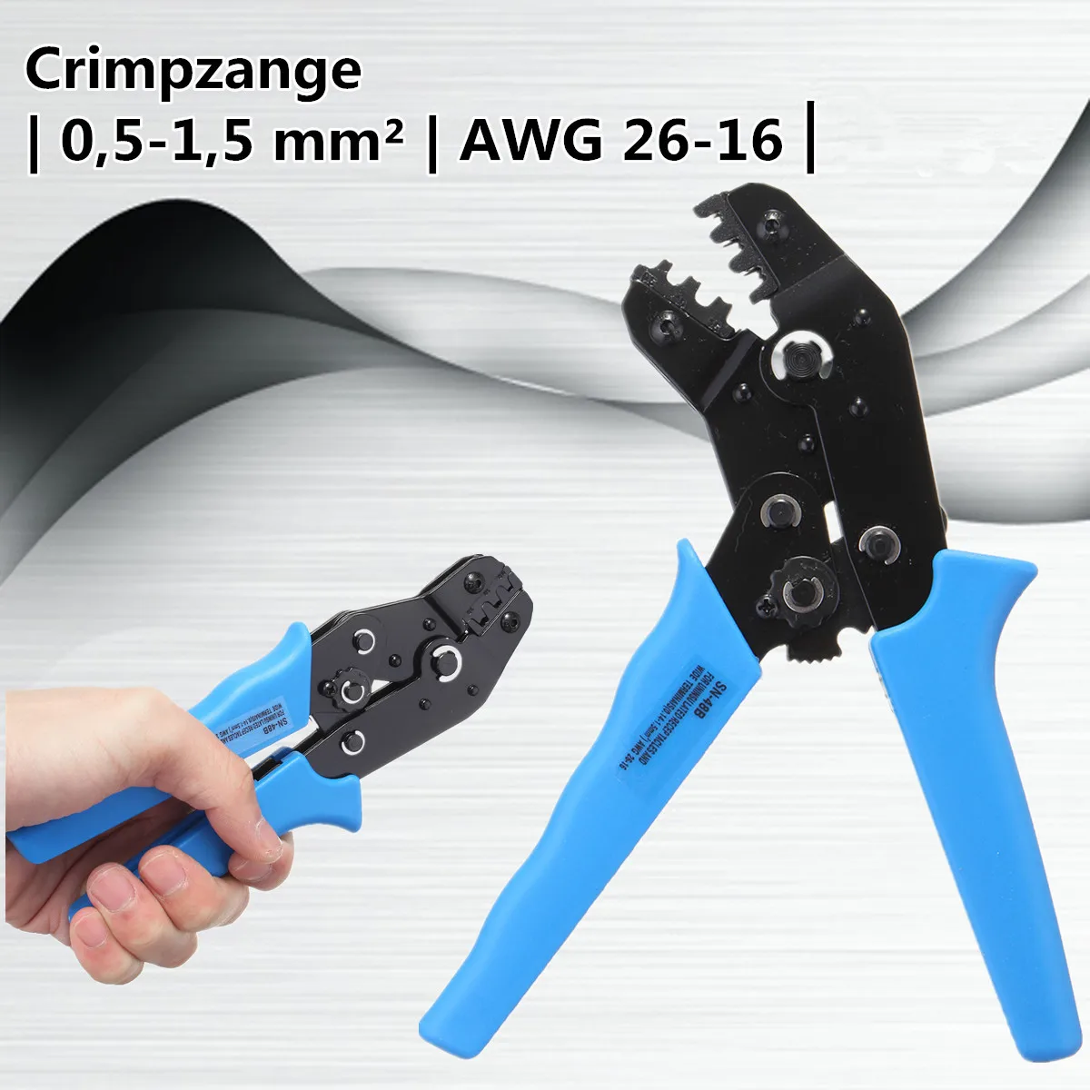 Синие SN 48B обжимные плоскогубцы инструмент из высокоуглеродистой стали 0 5 1 мм2 26