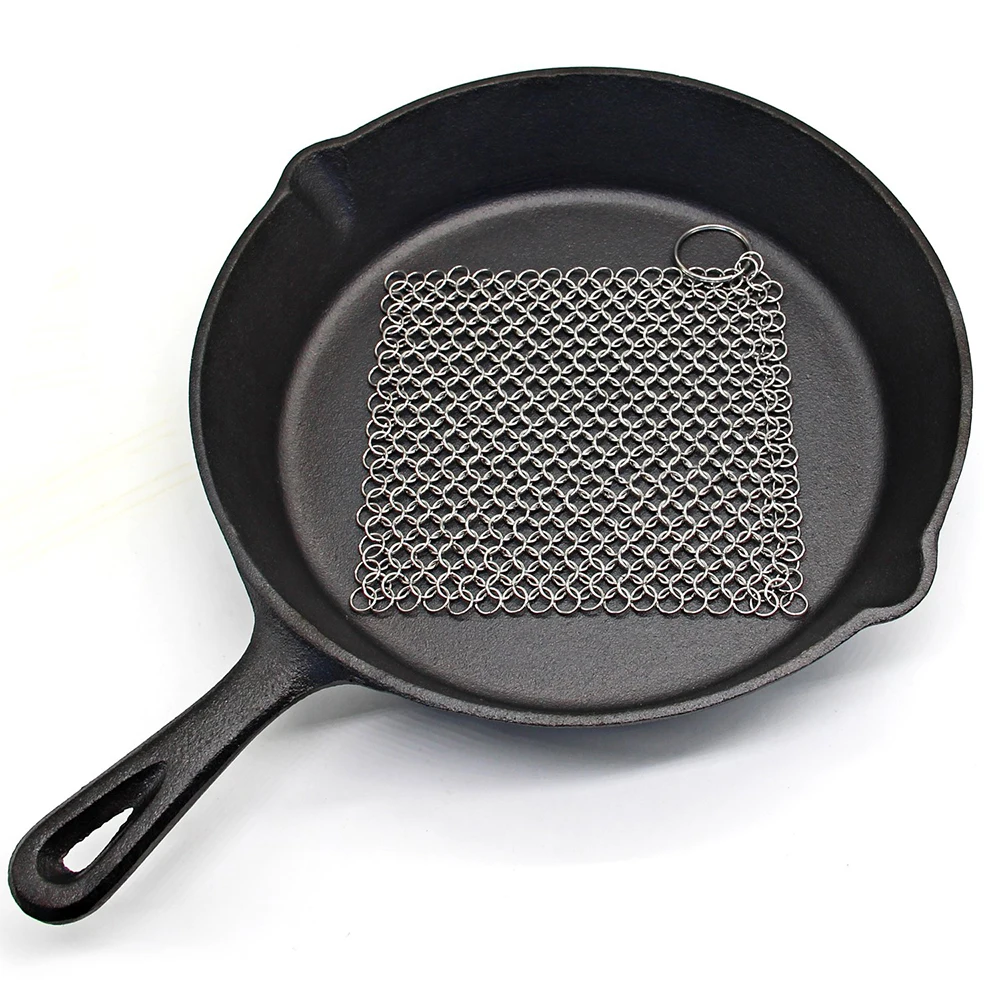 10CM Cast Iron Cleaner Kitchen Rust Pot Pans Cleaning Scrubber Steel Remover Scraper Brush Kit Metal | Дом и сад