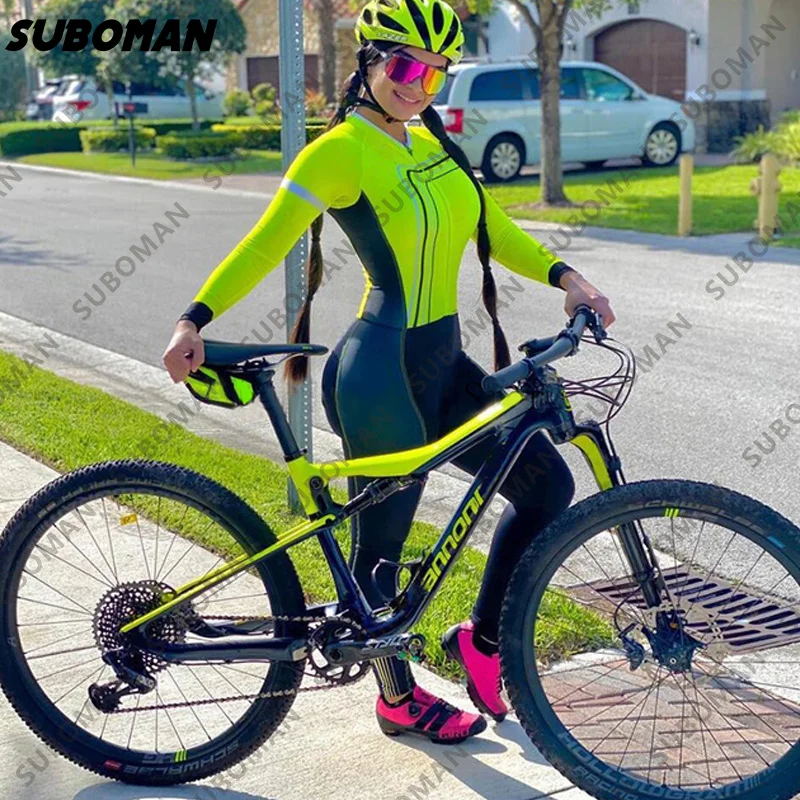 

2021 suboman new team temperament Triathlon Women's Cycling Jumpsuit Long Sleeve long Bike Skinsuit Ciclismo MTB enduro Bodysuit
