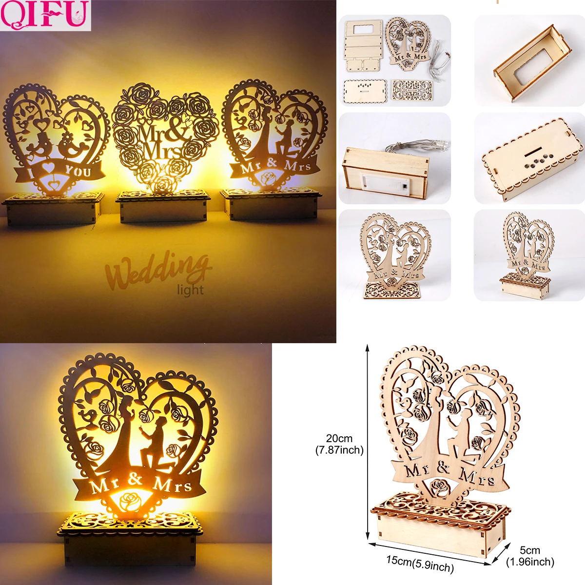 QIFU рустикальная Свадебная карта свадебное оформление коробки винтажный