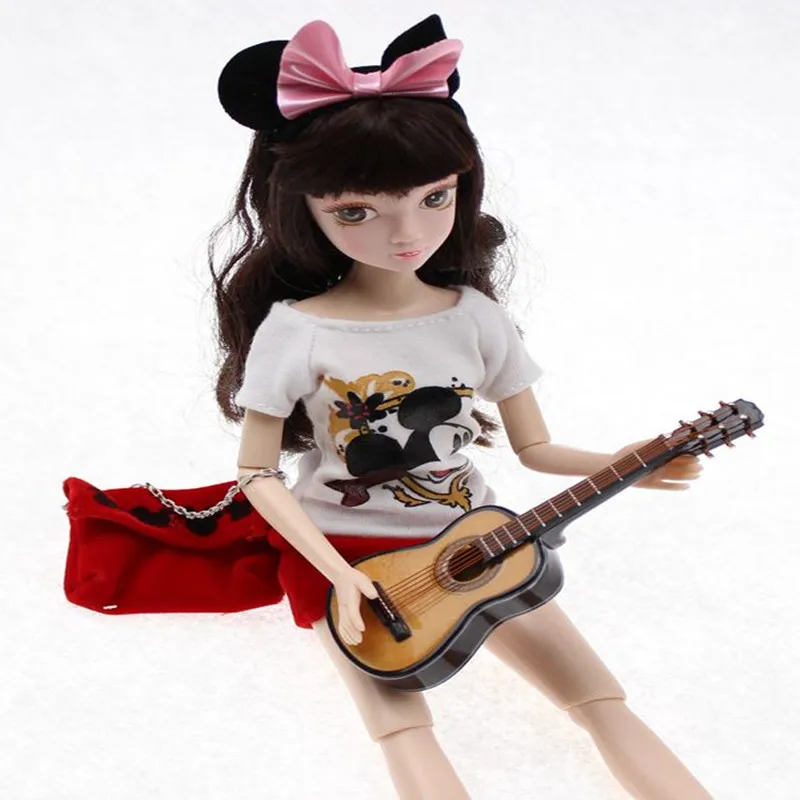 

1/6 BJD Doll props mini guitar wooden musical instrument