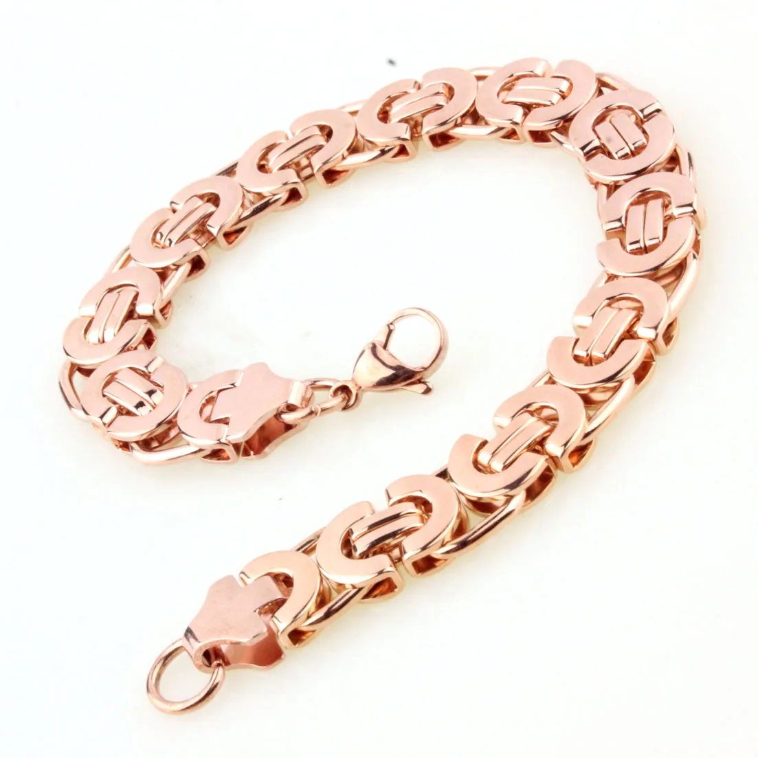Браслет византийский из нержавеющей стали под розовое золото 7-11 дюймов |