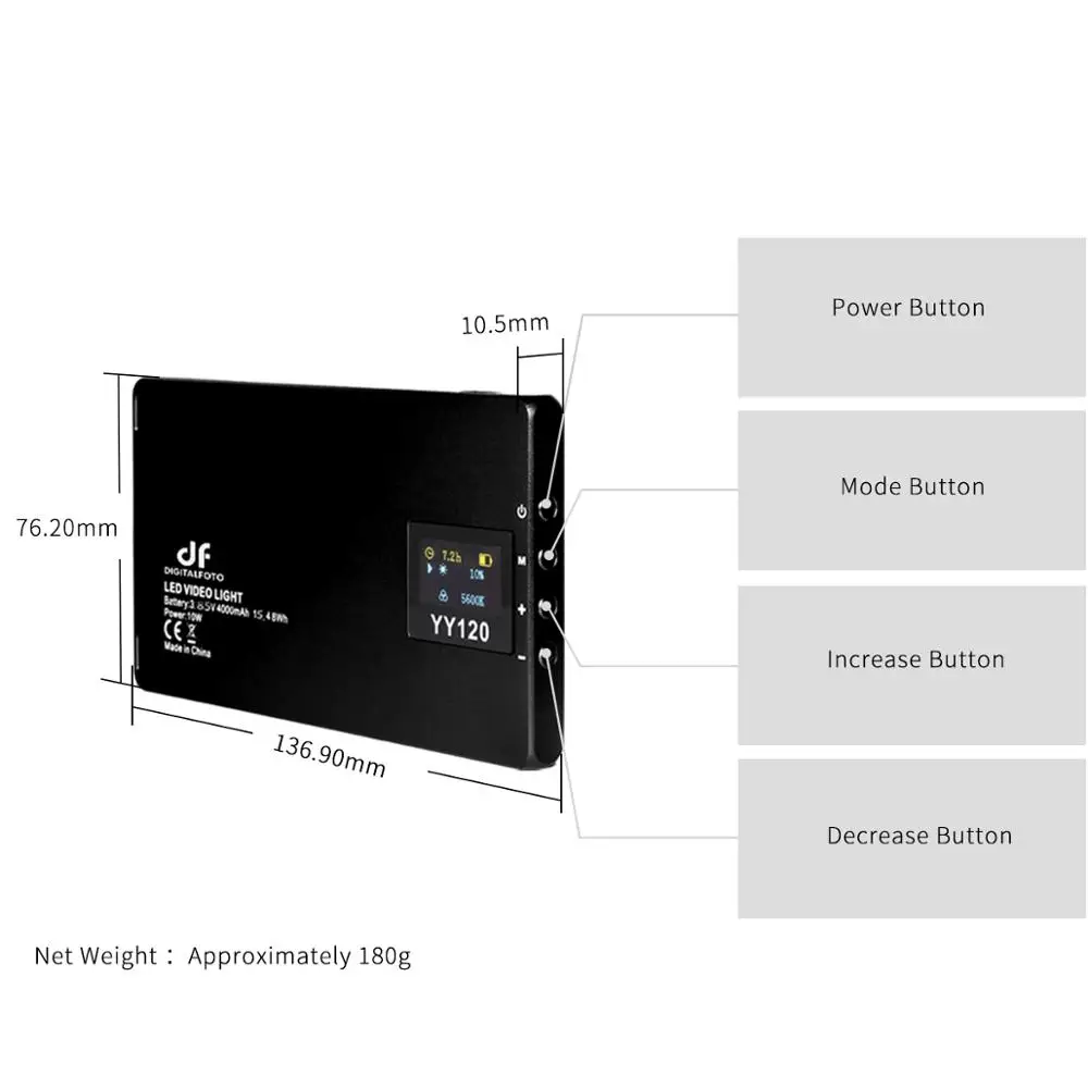 DigitalFoto YY120 LED 10 Вт двухцветный приглушаемый ультратонкий панельный светильник для
