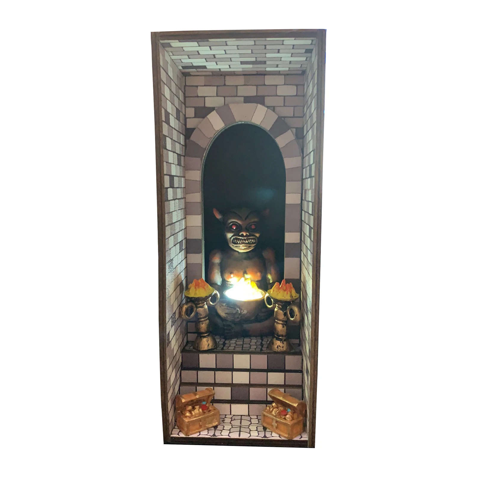 

Temple Figurine Bookend Figurines Devil Statue Sculpture Resin Bookshelf Decor Halloween Resin Statue Ornament